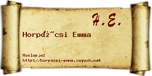 Horpácsi Emma névjegykártya